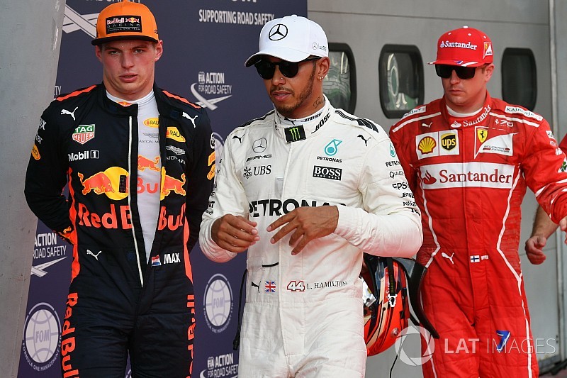 Képekben Hamilton 70. rajtelsősége: Vettel lecsúszott