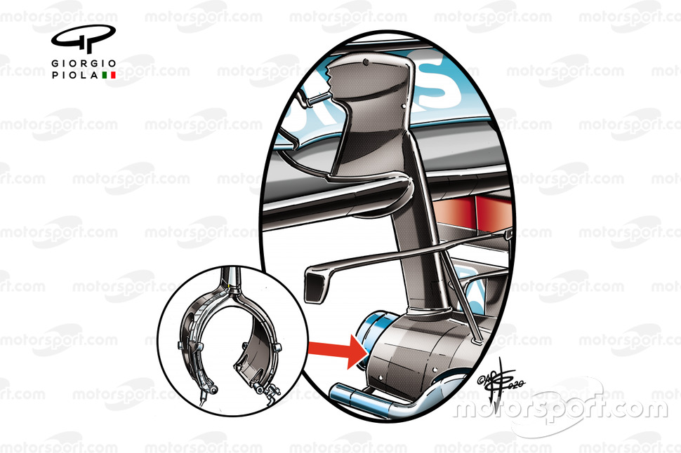 Mercedes AMG F1 W11 rear wing detail