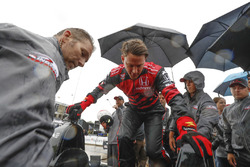 Channing Tatum prepares for his pre-race ride in the Honda 2-seat IndyCar