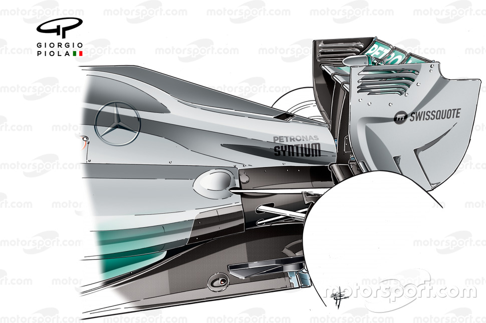 Cubierta del motor del Mercedes W05.