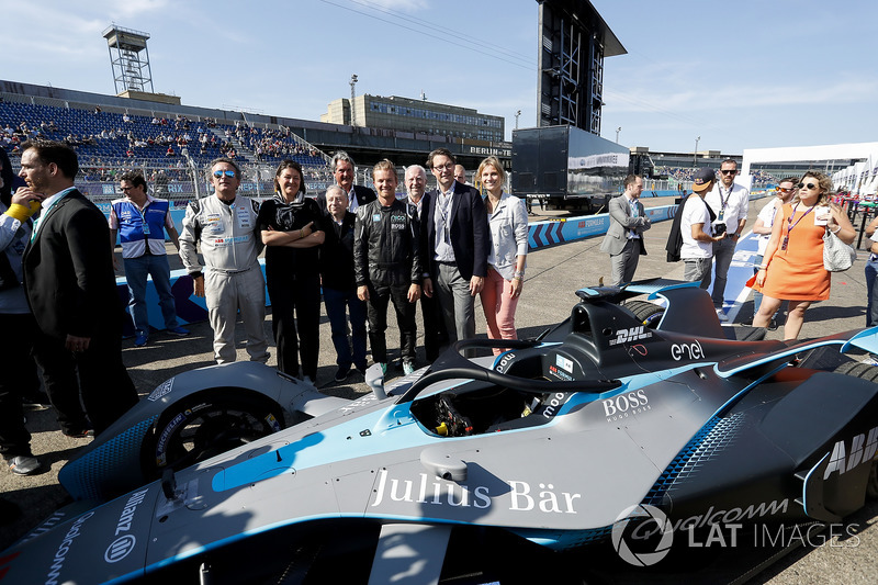 Jean Todt, FIA President, Alejandro Agag, CEO, Formula E, Nico Rosberg, Formula 1 World Champion, Formula E investor, with the new Gen2 Formula E Car