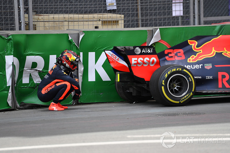 Авария: Макс Ферстаппен, Red Bull Racing RB14