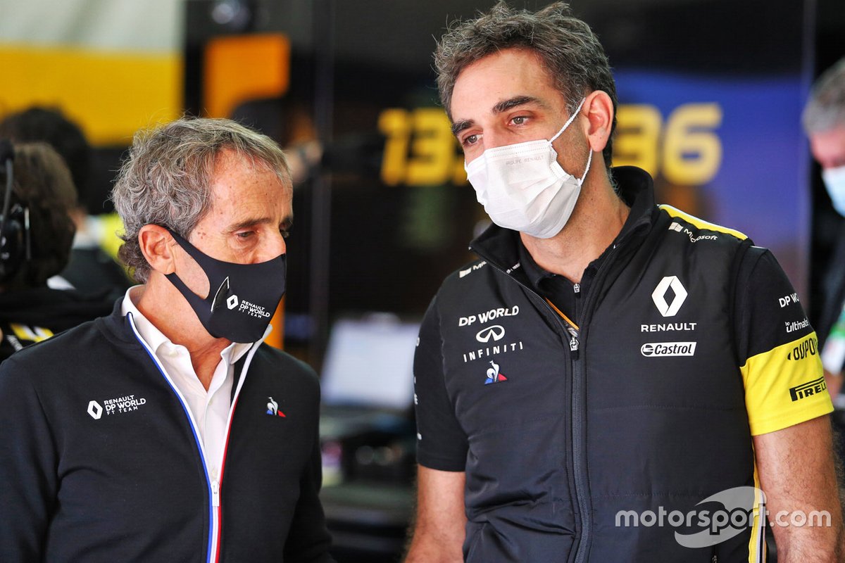 Alain Prost, Renault F1 Team Fahri Direktörü ve Cyril Abiteboul, Renault Sport F1 Direktörü