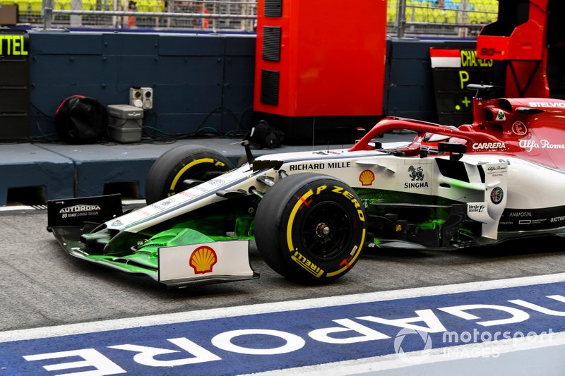 Kimi Raikkonen, Alfa Romeo Racing C38 con vernice flo viz