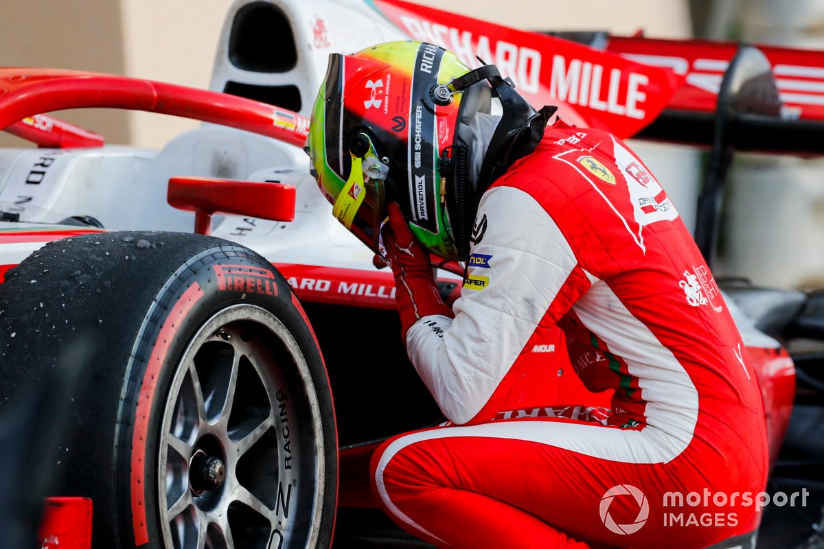 F2 Champion Mick Schumacher, Prema Racing celebrates in Parc Ferme