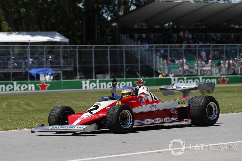 Jacques Villeneuve drives his father's, Gilles Villeneuve, 1978 Ferrari 312T