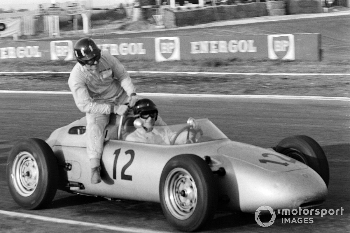 Дэн Герни, Porsche 718, подвозит Грэм Хилла, Owen Racing Organisation