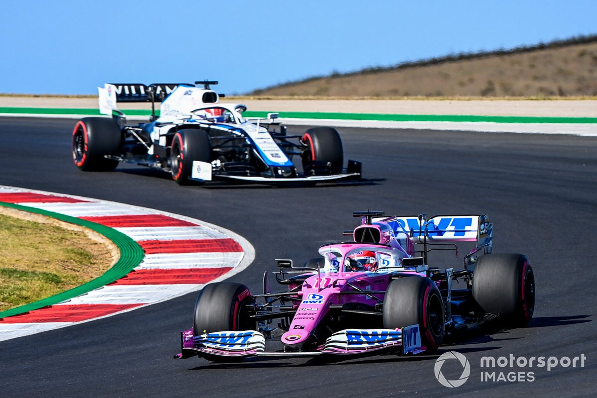 Sergio Perez, Racing Point RP20, George Russell, Williams FW43
