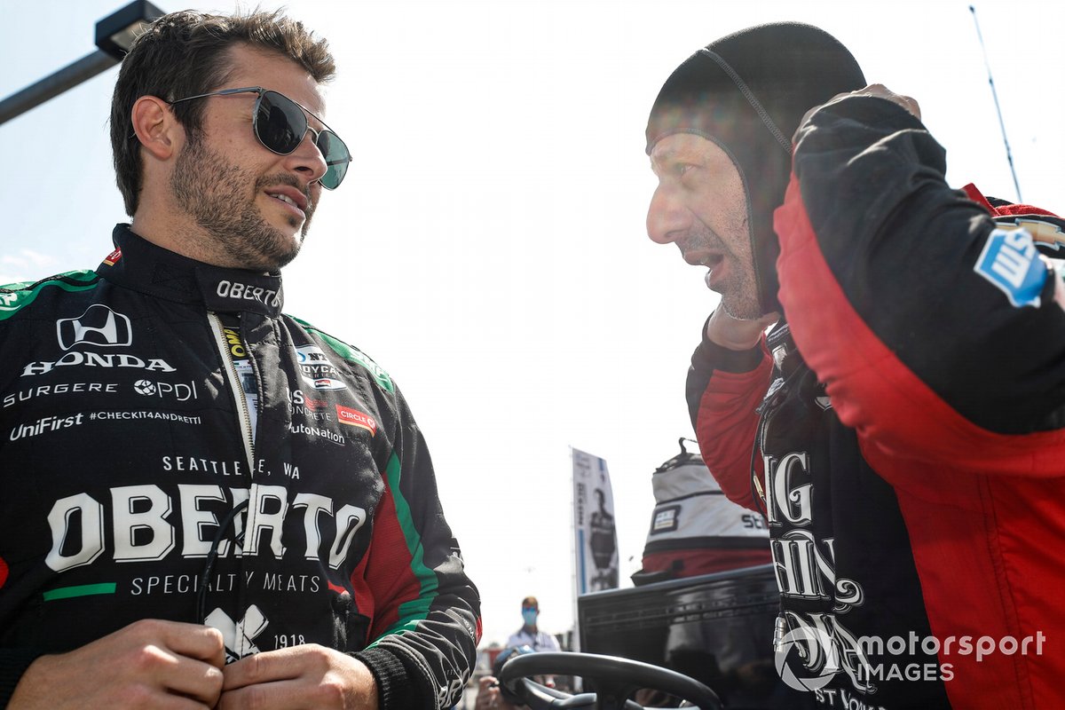 Marco Andretti, Andretti Herta with Marco & Curb-Agajanian Honda, Tony Kanaan, A.J. Foyt Enterprises Chevrolet