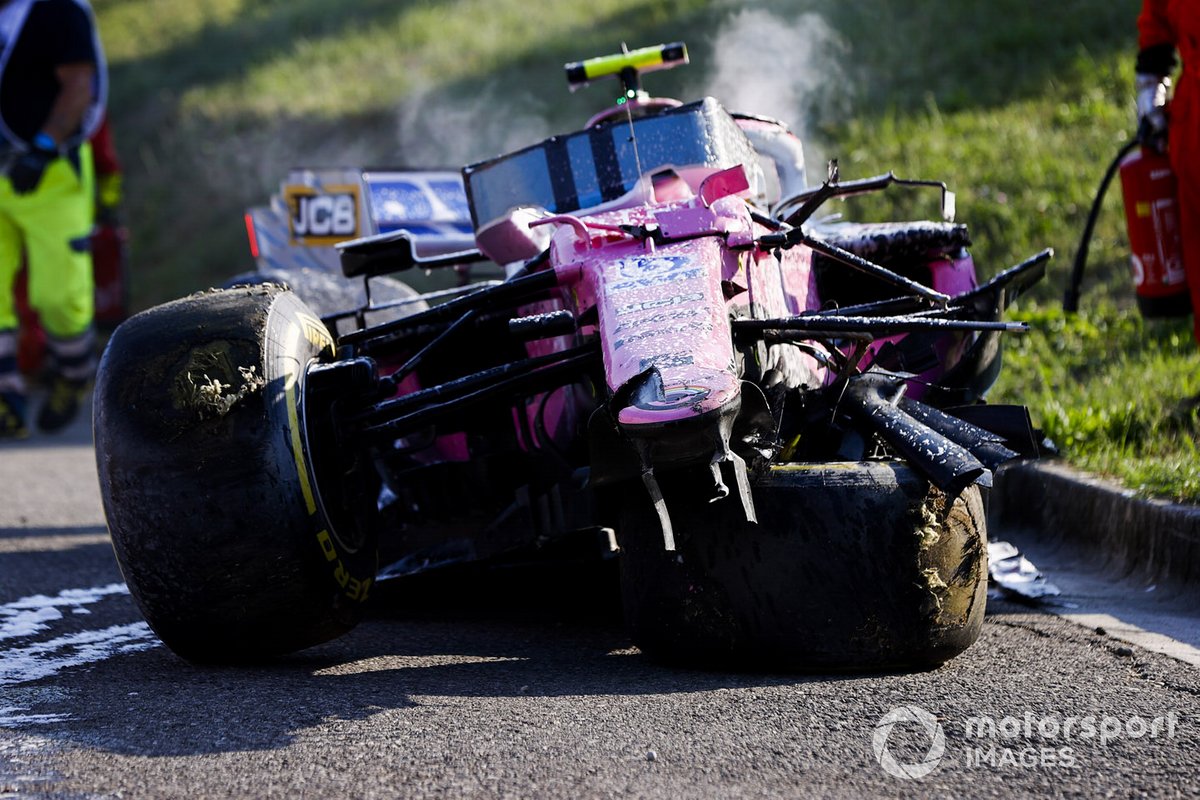 Lance Stroll'ün aracı, Racing Point RP20 kaza sonrası