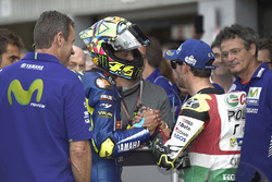 Third place qualifying for Cal Crutchlow, Team LCR Honda,second place Valentino Rossi, Yamaha Factory Racing
