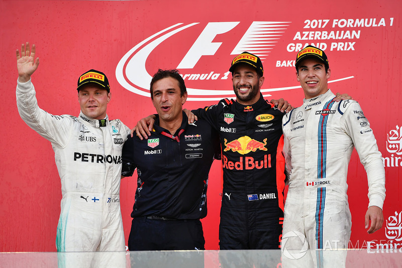 Azerbaycan GP - Kazanan Daniel Ricciardo, 2. Valtteri Bottas, 3. Lance Stroll