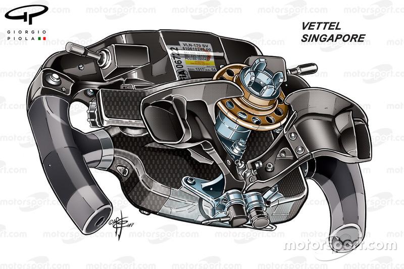Ferrari SF70H, ecco la doppia leva della frizione di Sebastian Vettel fino a Singapore