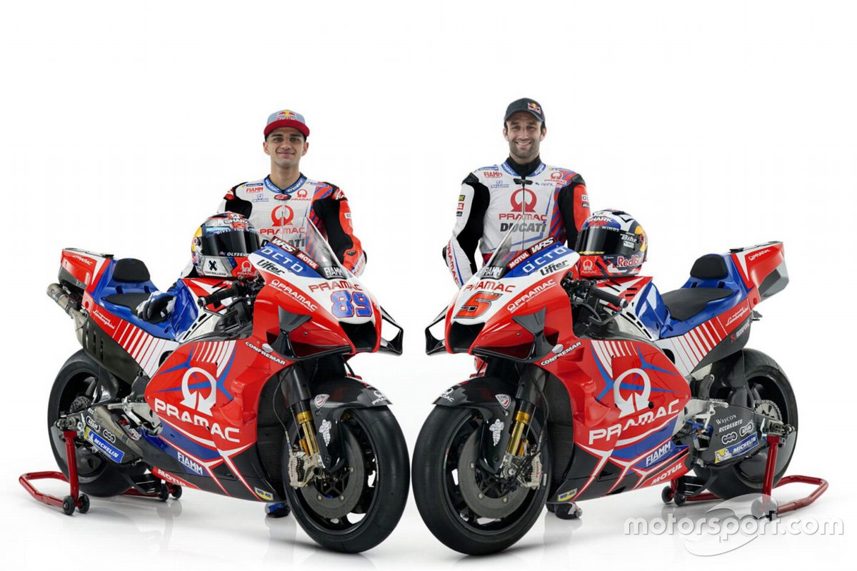 Dua pembalap Pramac Racing Ducati, Jorge Martin dan Johann Zarco.
