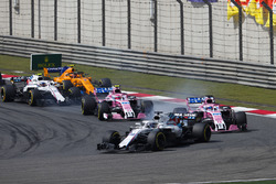 Lance Stroll, Williams FW41 Mercedes, Sergio Perez, Force India VJM11 Mercedes, Esteban Ocon, Force India VJM11 Mercedes, Sergey Sirotkin, Williams FW41 Mercedes, Stoffel Vandoorne, McLaren MCL33 Renault