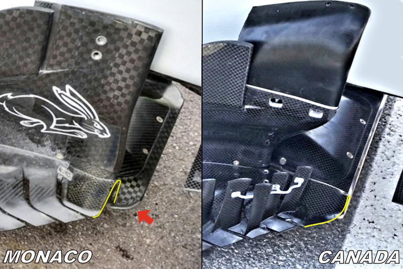 Haas F1 Team VF-18 , vloer en bargeboard