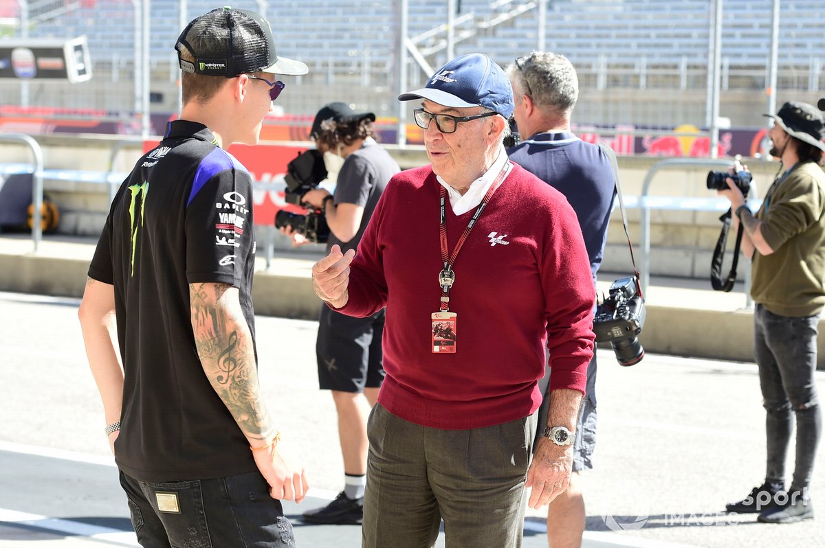 Carmelo Ezpeleta aux côtés de Fabio Quartararo au GP des Amériques 2022.