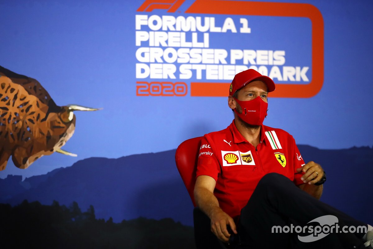 Sebastian Vettel, Ferrari in the press conference