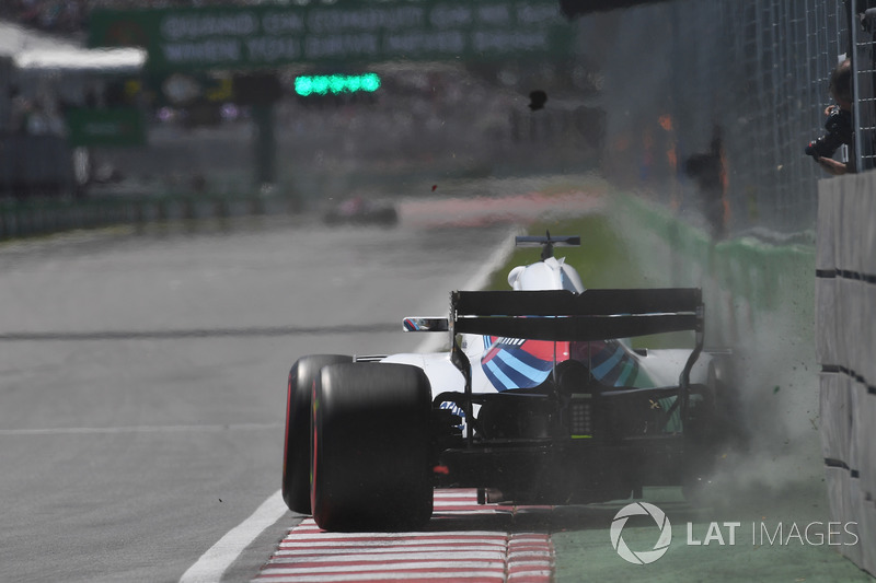 Lance Stroll, Williams FW41 Colpisce il muro dei Campioni nelle FP1