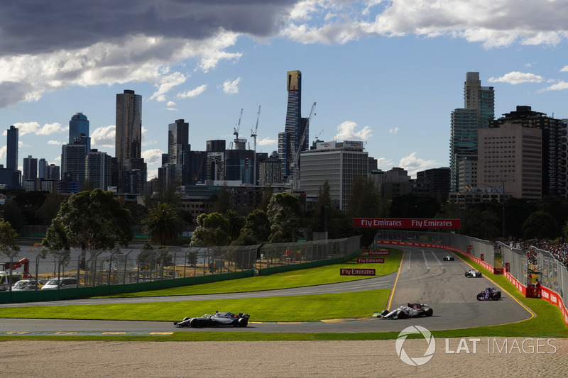 Lance Stroll, Williams FW41 Mercedes, Marcus Ericsson, Sauber C37 Ferrari, Pierre Gasly, Toro Rosso STR13 Honda, Charles Leclerc, Sauber C37 Ferrari, and Sergey Sirotkin, Williams FW41 Mercedes