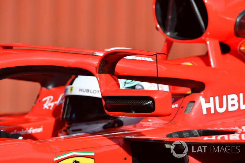 Sebastian Vettel, Ferrari SF71H Halo üzerindeki aynalar