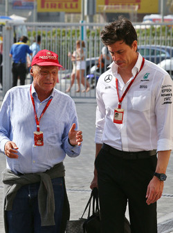 Niki Lauda en Toto Wolff, Mercedes AMG F1
