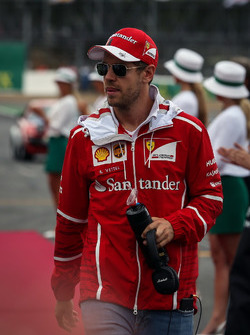Sebastian Vettel, Ferrari on the drivers parade