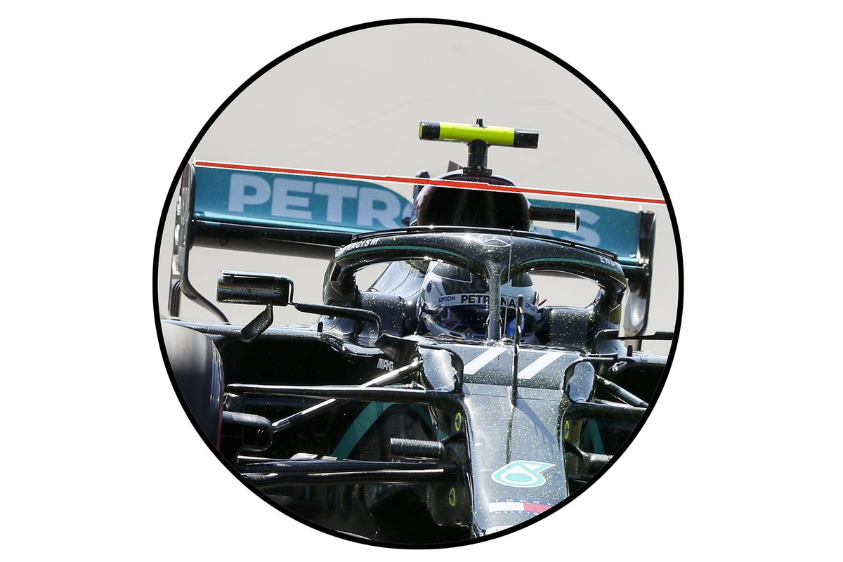 Mercedes AMG F1 W11, rear wing angled