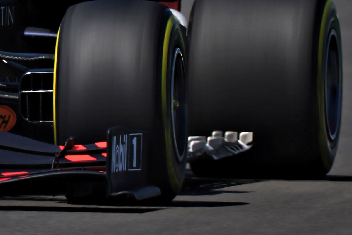 Detalle del piso del Red Bull Racing RB16.