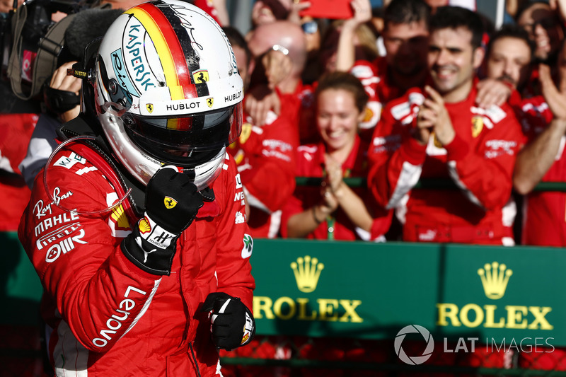 Yarış galibi Sebastian Vettel, Ferrari SF71H, Parc Ferme