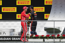 Podium: second place Sebastian Vettel, Ferrari, third place Daniel Ricciardo, Red Bull Racing