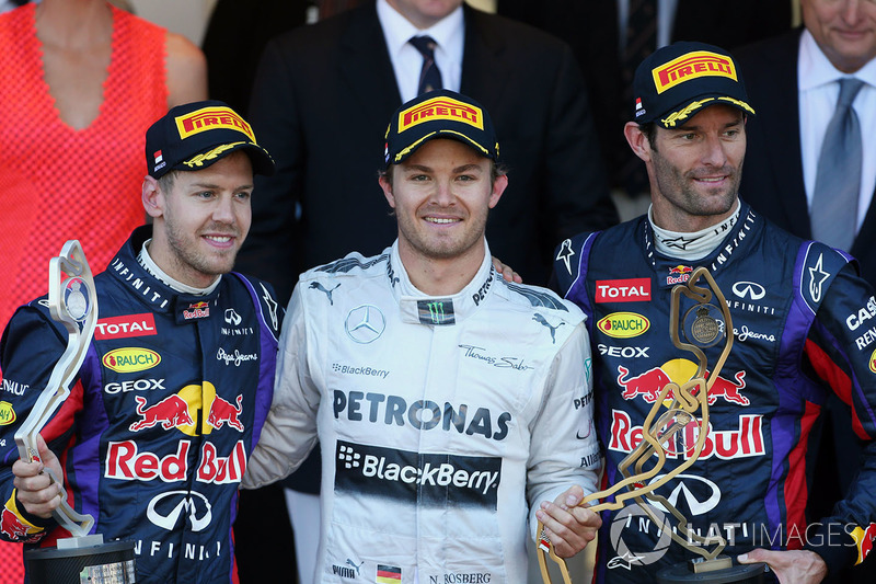 2013: 1. Nico Rosberg, 2. Sebastian Vette, 3. Mark Webber