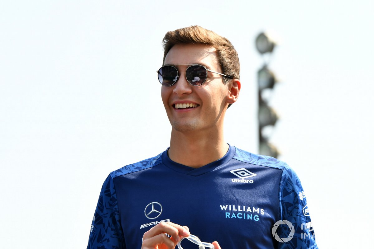 George Russell, Williams, in the drivers parade