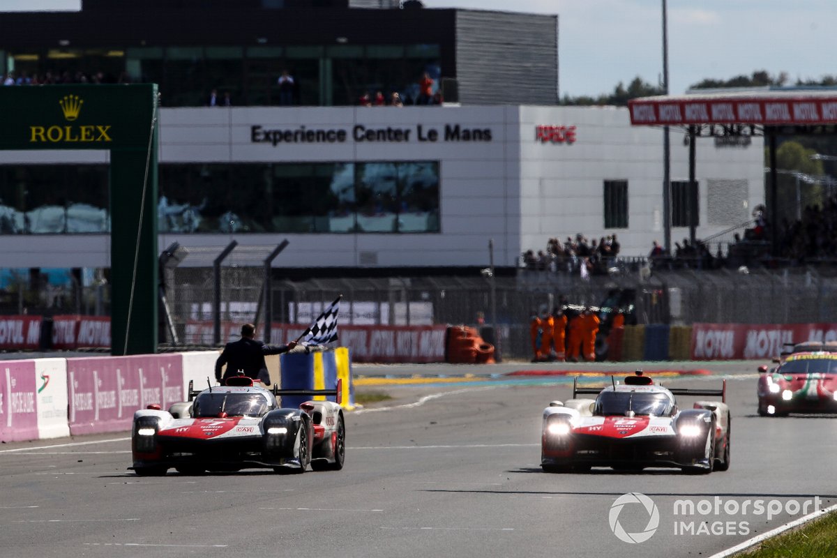 #7 Toyota Gazoo Racing Toyota GR010 - Hybrid Hypercar, Mike Conway, Kamui Kobayashi, Jose Maria Lopez and #8 Toyota Gazoo Racing Toyota GR010 - Hybrid Hypercar, Sebastien Buemi, Kazuki Nakajima, Brendon Hartley