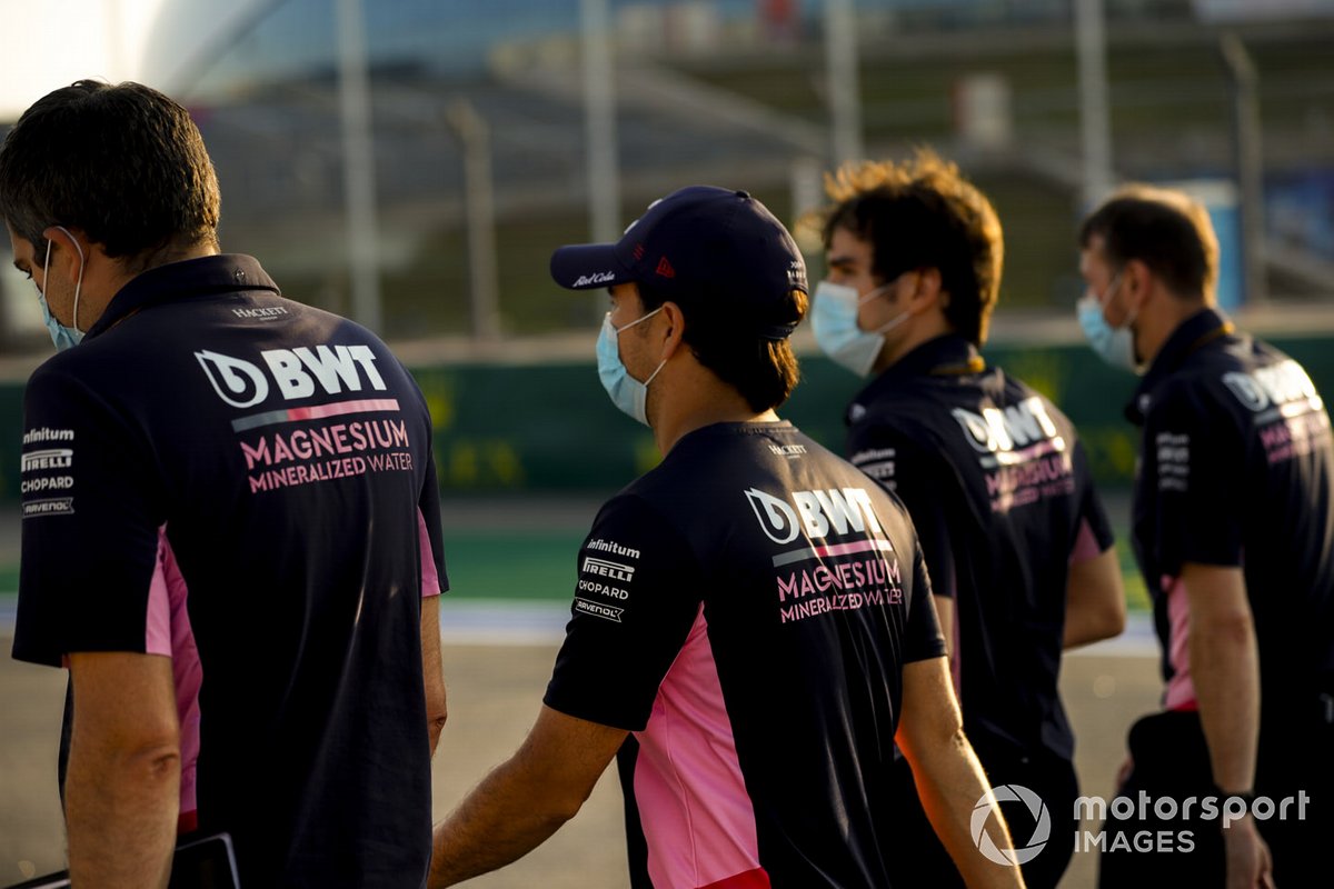 Sergio Perez, Racing Point walks the track