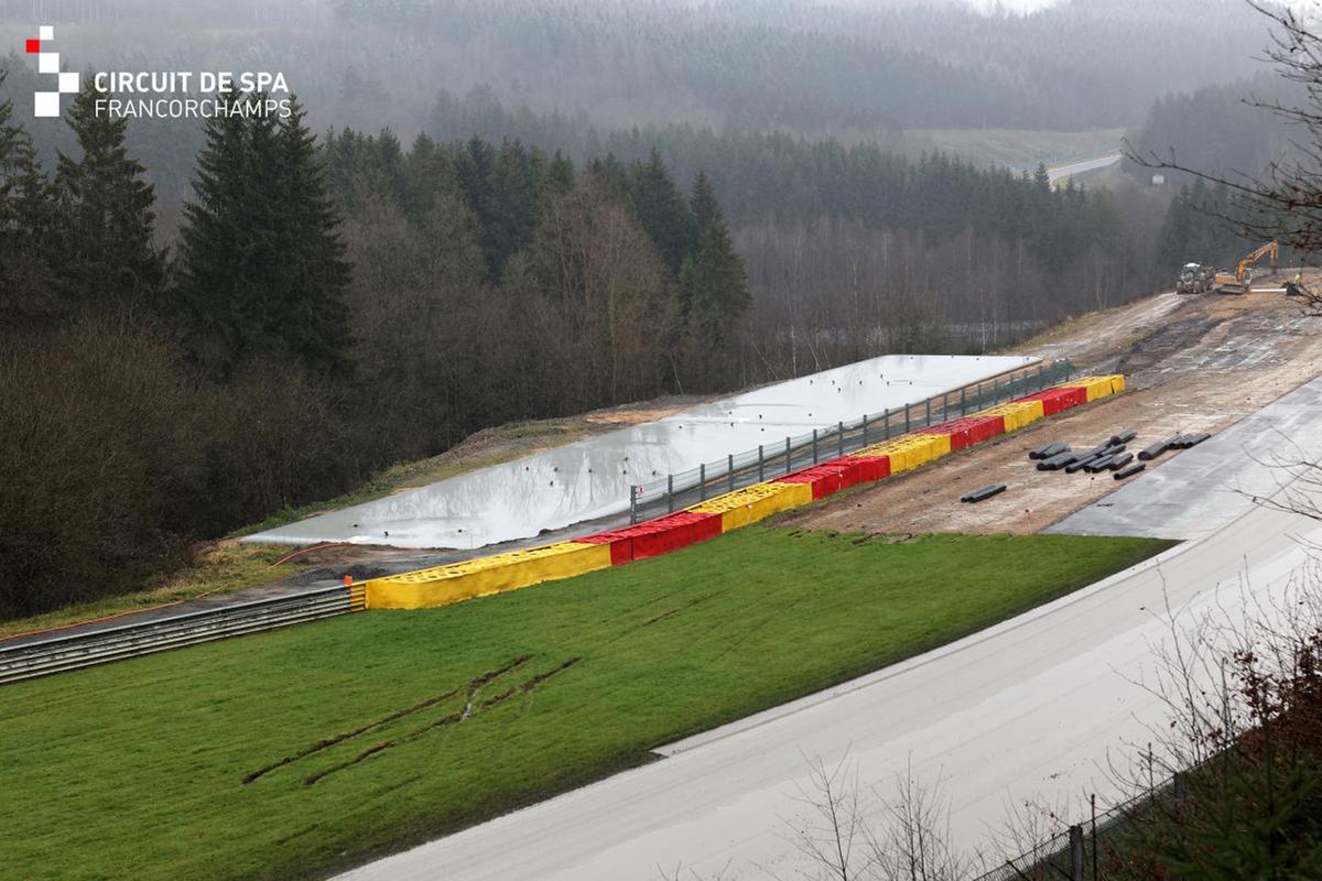 Werkzaamheden op het circuit van Spa-Francorchamps