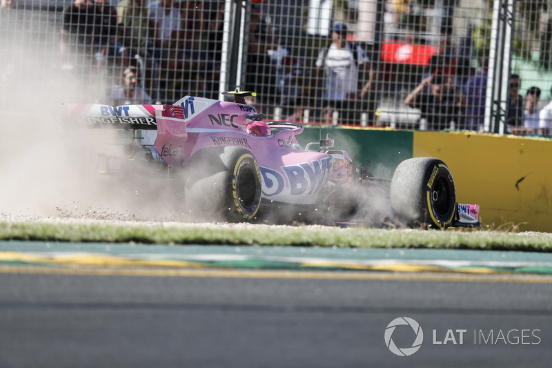Вылет с трассы: Эстебан Окон, Sahara Force India F1 VJM11