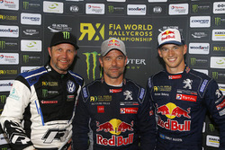 Winner Sébastien Loeb, Team Peugeot Total, second place Petter Solberg, PSRX Volkswagen Sweden, third place Timmy Hansen, Team Peugeot Total