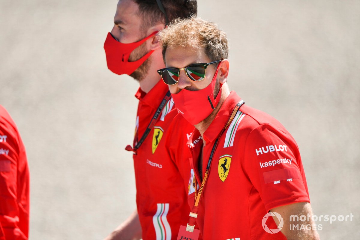 Sebastian Vettel, Ferrari walks the track
