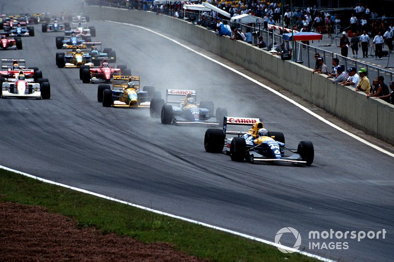 Riccardo Patrese, Williams FW14B Renault start sonrası lider