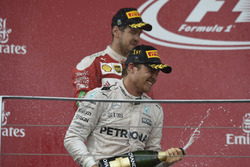 Race winner Nico Rosberg Mercedes AMG F1 celebrates on the podium