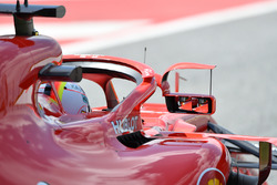 Sebastian Vettel, Ferrari SF71H with mirror on halo