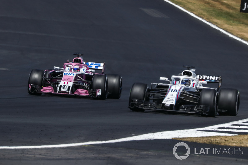 Sergio Perez, Force India VJM11 e Lance Stroll, Williams FW41