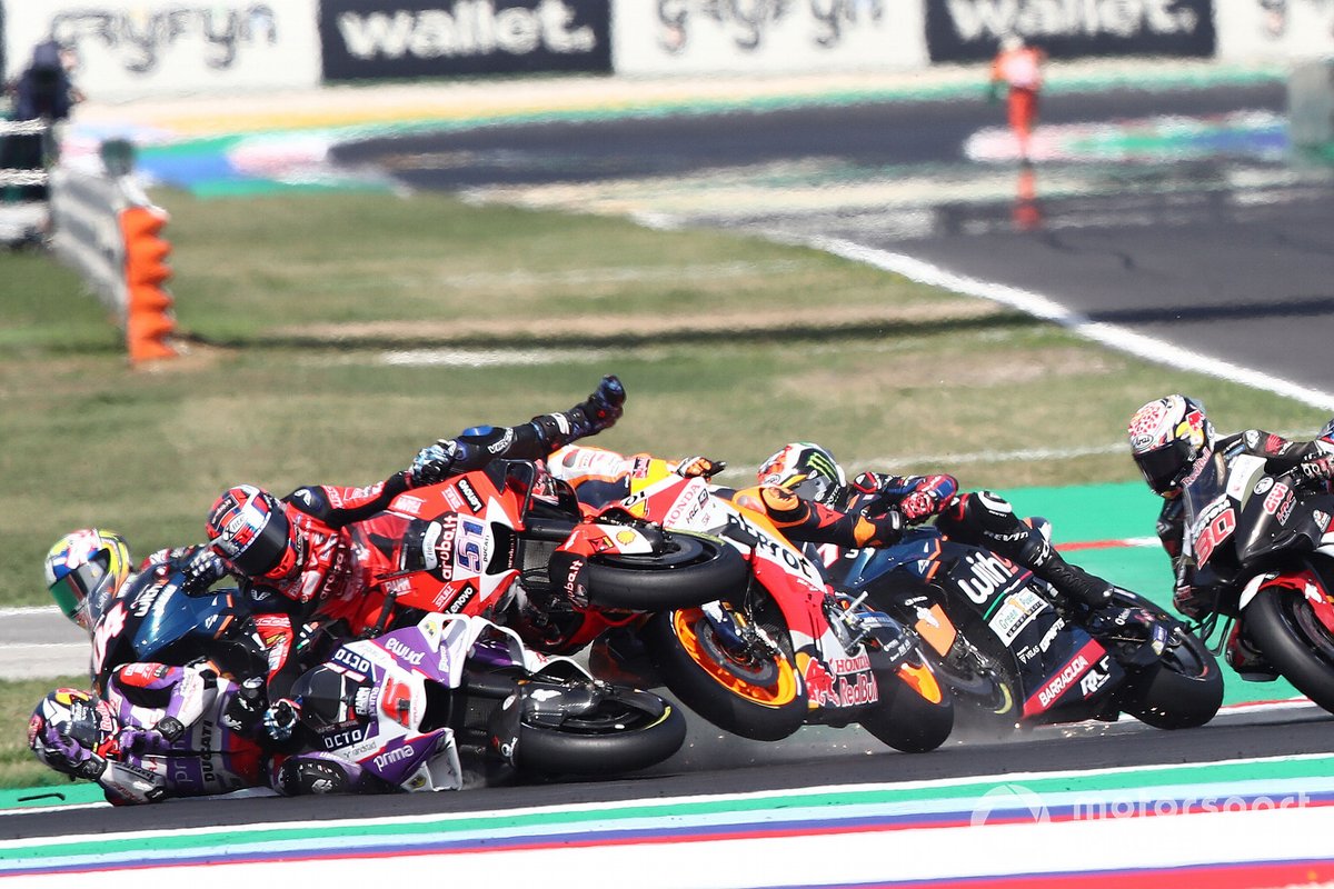 La chute de Johann Zarco, Pramac Racing, Michel Pirro, Ducati Team, Pol Espargaro, Repsol Honda Team