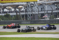 Romain Grosjean, Haas F1 Team VF-17 runs wide