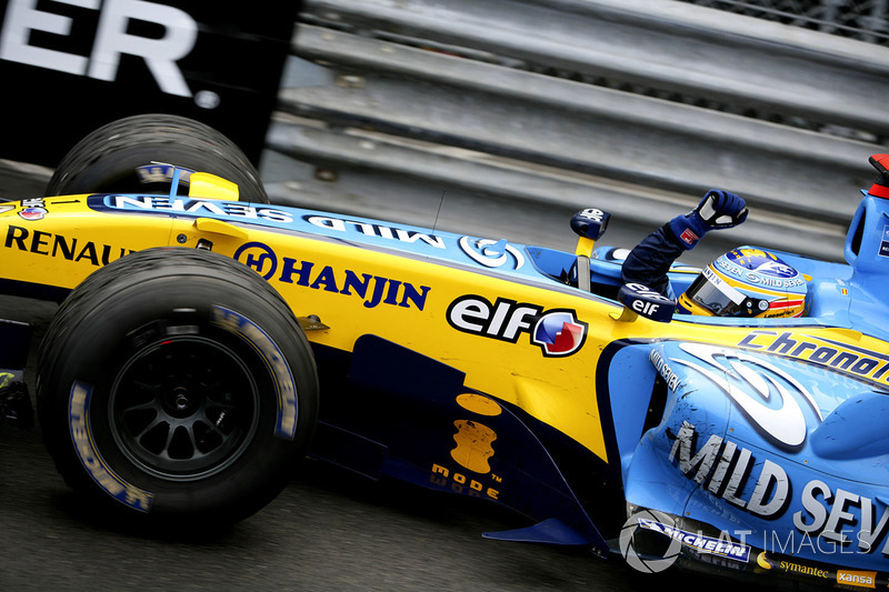 Fernando Alonso in 2006 bij het team van Renault.
