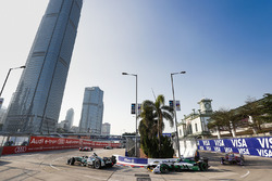 Nelson Piquet Jr., Jaguar Racing, leads Lucas di Grassi, Audi Sport ABT Schaeffler