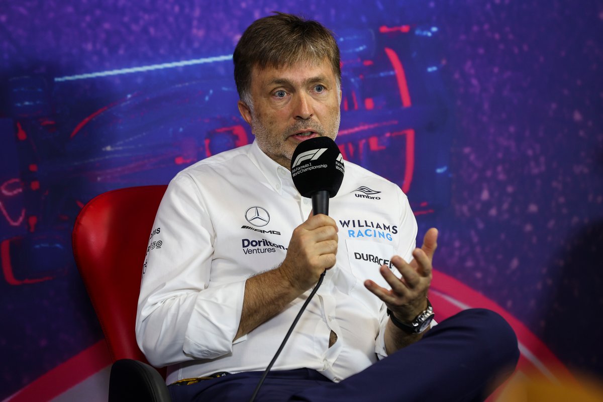 Jost Capito, CEO, Williams Racing, in de persconferentie voor teambazen
