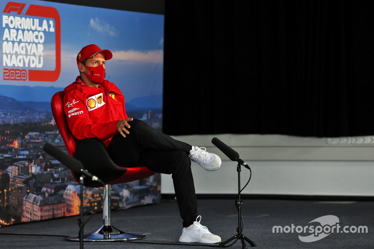 Sebastian Vettel, Ferrari in the press conference
