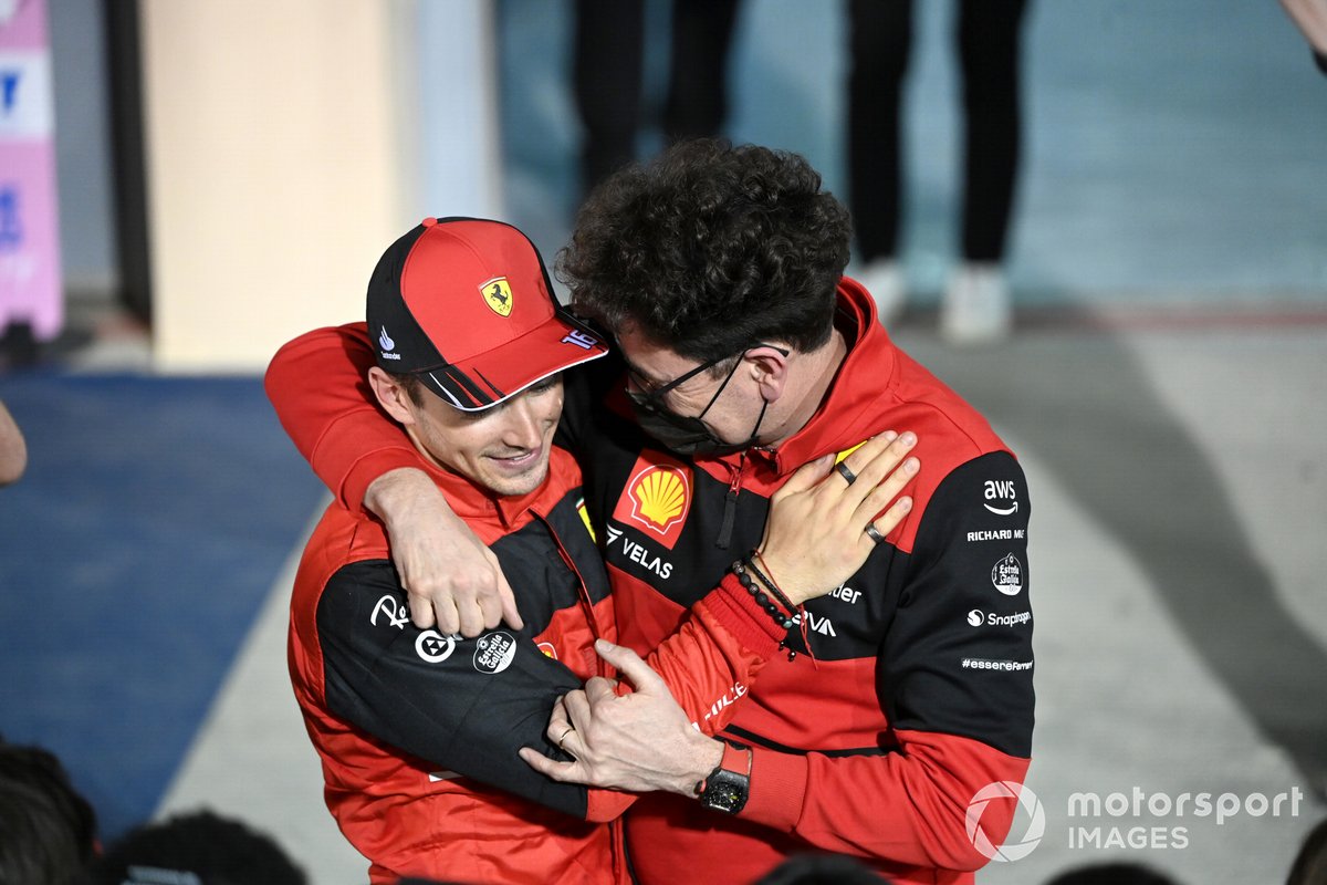Mattia Binotto, director del equipo Ferrari, Charles Leclerc, Ferrari, 1ª posición